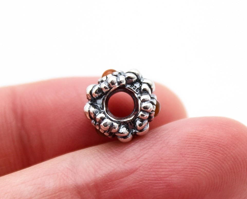 Pandora Authentic Sterling Silver Natural Carnelian July Birthday Blooms Charm - Thumbnail 4