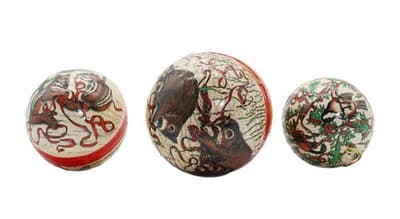 Lot of 3 1980's Midwest Made In Germany Paper Mache Christmas Box Ornaments - Image 1