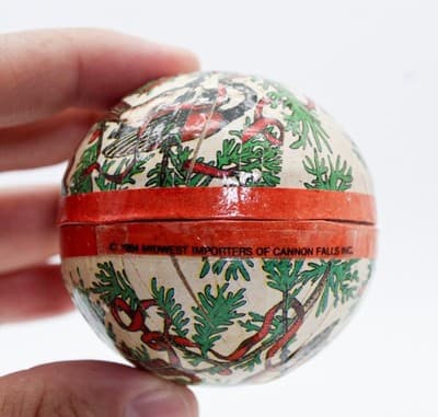 Lot of 3 1980's Midwest Made In Germany Paper Mache Christmas Box Ornaments - Thumbnail 2