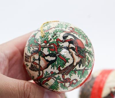 Lot of 3 1980's Midwest Made In Germany Paper Mache Christmas Box Ornaments - Thumbnail 3