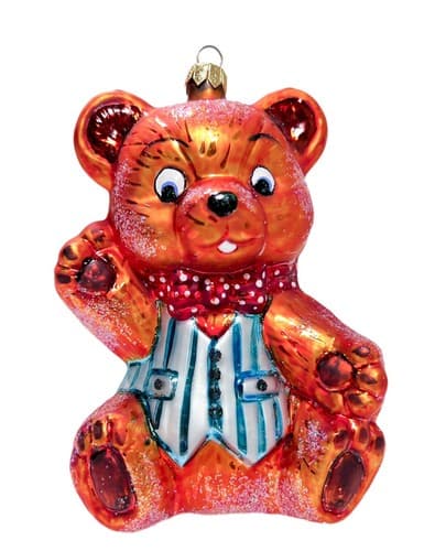 RARE Christopher Radko Baby Huggy Bear Christmas Glass Ornament 6' - Thumbnail 7