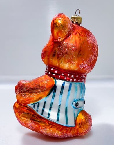 RARE Christopher Radko Baby Huggy Bear Christmas Glass Ornament 6' - Thumbnail 4