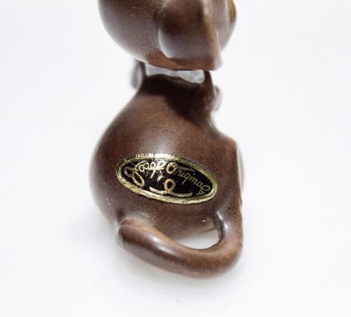 Vintage Rare JOSEF ORIGINALS Porcelain Mouse Spoon Dish Miniature Figurine - Thumbnail 5