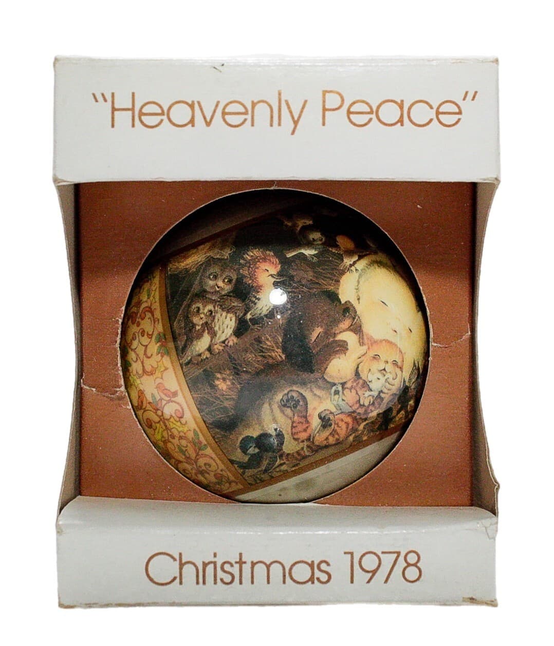 SCHMID 1978 "Heavenly Peace" Glass Ball Hanging Christmas Ornament In Box - Image 1