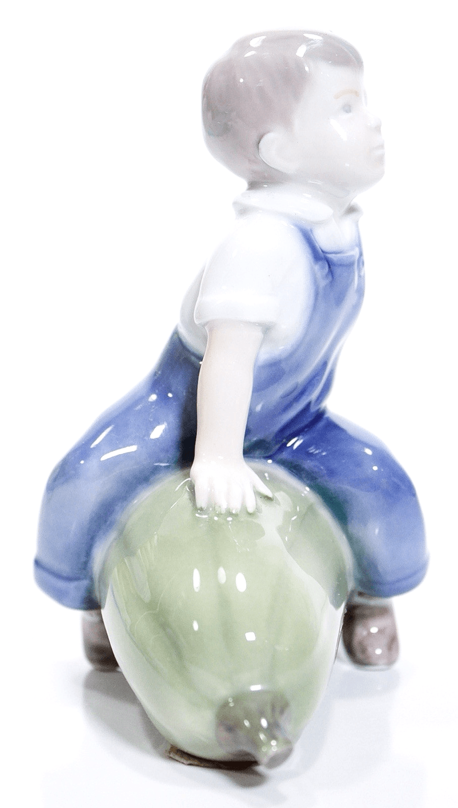 ROYAL COPENHAGEN Denmark Boy Sittin On Gourd Porcelain Figurine RARE - Thumbnail 4