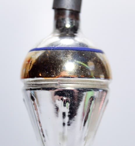 Vintage Mercury Glass Top Toy Motif Hand Painted Hanging Christmas Ornament - Thumbnail 3