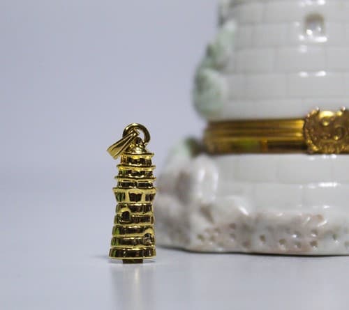 Vintage LENOX "The Light in the Harbor" Porcelain Trinket Box in Box w/ Charm - Thumbnail 4