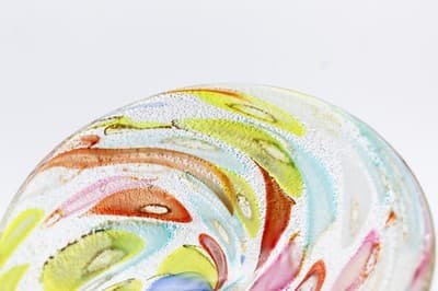 Vintage Murano Italy Tutti Frutti Multicolor Blown Glass Serving Candy Dish Bowl - Thumbnail 3