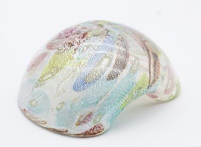 Vintage Murano Italy Tutti Frutti Multicolor Blown Glass Serving Candy Dish Bowl - Thumbnail 8