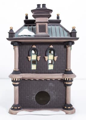 Department 56 "Blenham Street Bank" Christmas Porcelain Decor In Box & Light - Thumbnail 4
