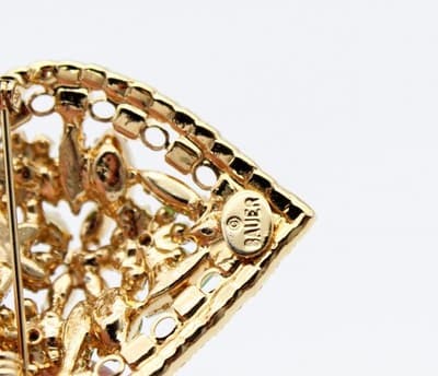 Dorothy Bauer Designer Faceted Glass Crystal Heart Shaped Pin Brooch Vintage - Thumbnail 6
