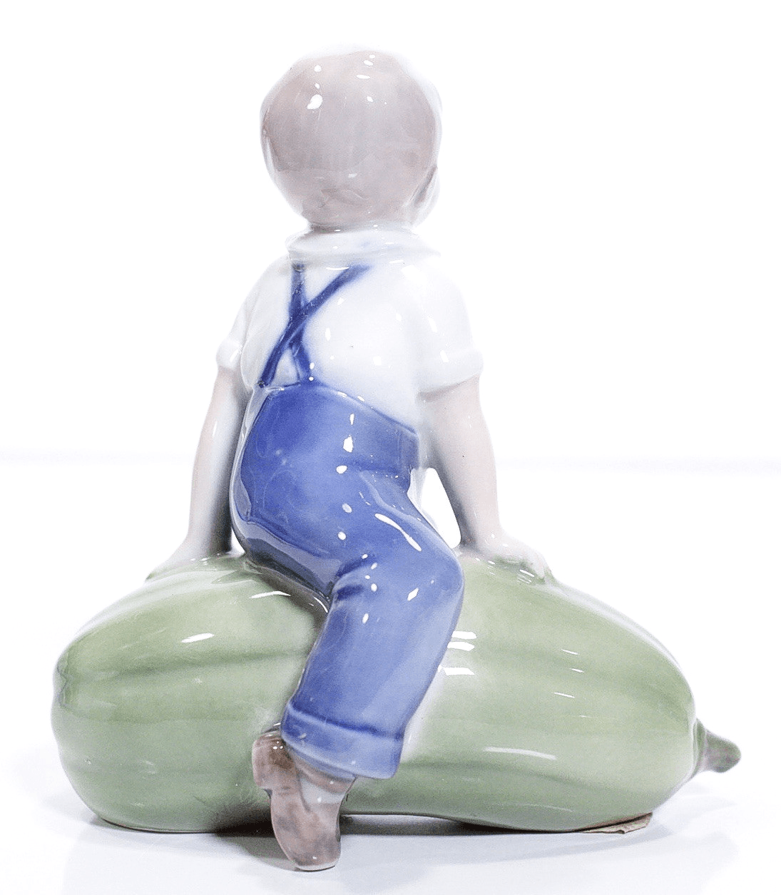 ROYAL COPENHAGEN Denmark Boy Sittin On Gourd Porcelain Figurine RARE - Thumbnail 5