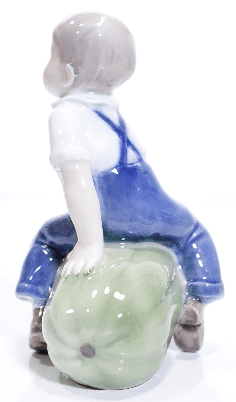 ROYAL COPENHAGEN Denmark Boy Sittin On Gourd Porcelain Figurine RARE - Thumbnail 6