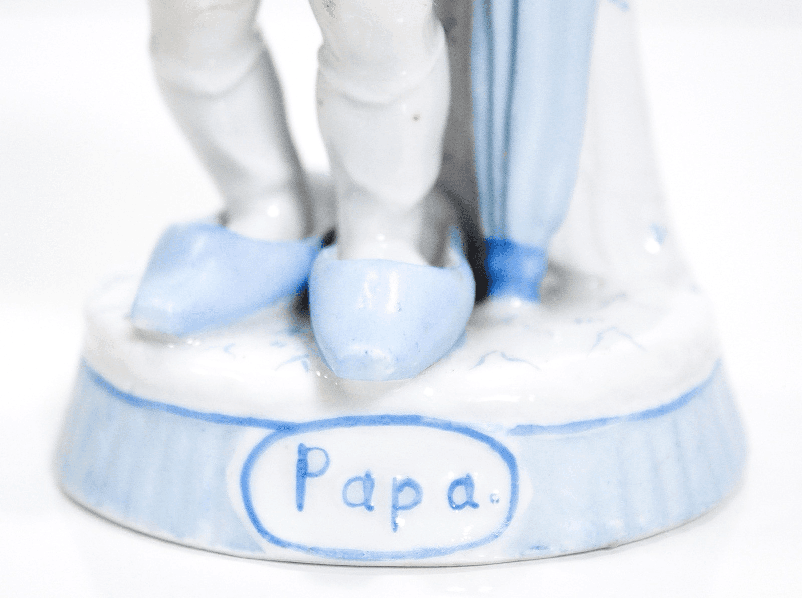 Antique Continental Hand Painted "PAPA" Boy With Umbrella Porcelain Figurine - Thumbnail 4