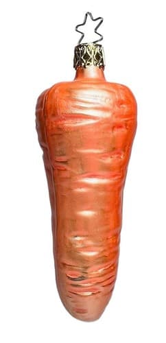Vintage INGE-GLAS Made in Germany Carrot Motif Glass Hanging Christmas Ornament - Image 1