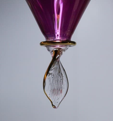 Vintage Antique LARGE Cut to Clear Lavender Purple Glass Christmas Ornament 9" - Thumbnail 4