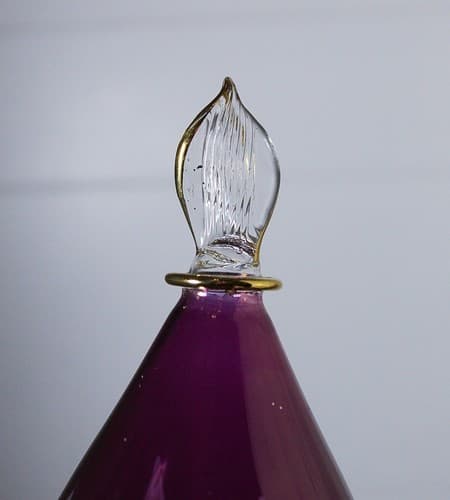 Vintage Antique LARGE Cut to Clear Lavender Purple Glass Christmas Ornament 9" - Thumbnail 8