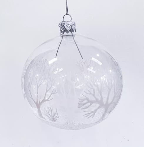 Vintage Dept. 56 Czech Winter Forest Clear Blown Glass Christmas Ornament - Thumbnail 3