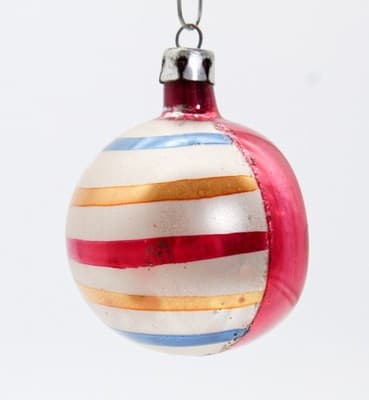 Vintage Poland Hand Painted Red Indent Reflector Multicolor Christmas Ornament - Thumbnail 4