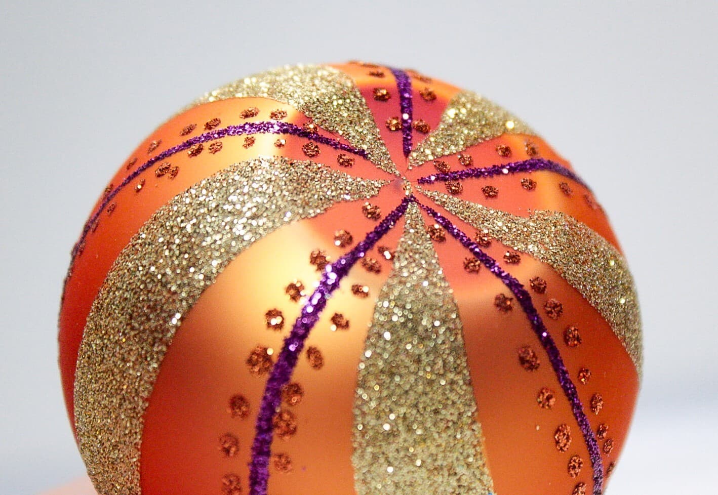DEPARTMENT 56 Orange Gold Glass Ball Hanging Christmas Ornament - Thumbnail 5