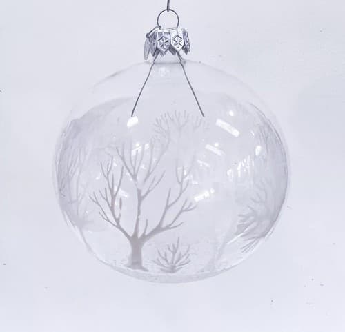 Vintage Dept. 56 Czech Winter Forest Clear Blown Glass Christmas Ornament - Thumbnail 2