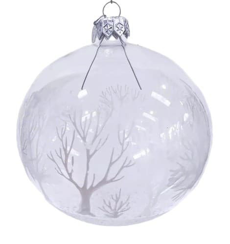 Vintage Dept. 56 Czech Winter Forest Clear Blown Glass Christmas Ornament - Image 1
