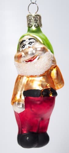 Vintage Czech Republic Glass Snow White Dwarf Bashful Christmas Ornament - Thumbnail 5