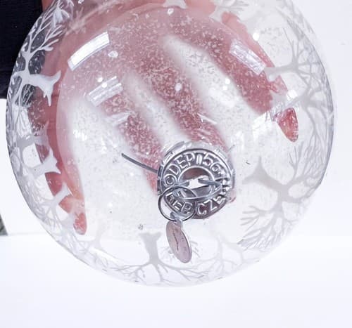 Vintage Dept. 56 Czech Winter Forest Clear Blown Glass Christmas Ornament - Thumbnail 5