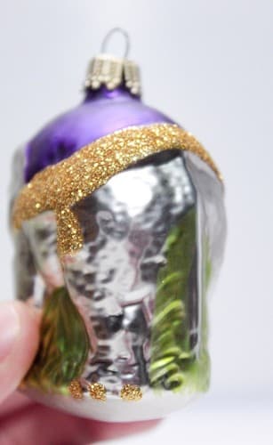 Vintage Germany Circus Elephant Glittered Glass Christmas Ornament - Thumbnail 5