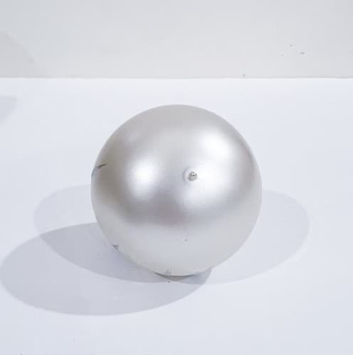 Vintage West Germany Round Blown Glass Matte Silver w/Glitter Christmas Ornament - Thumbnail 4