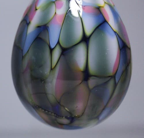 Vintage Art Glass Handmade Multicolor Rhubarb Mosaic Christmas Ornament - Thumbnail 4