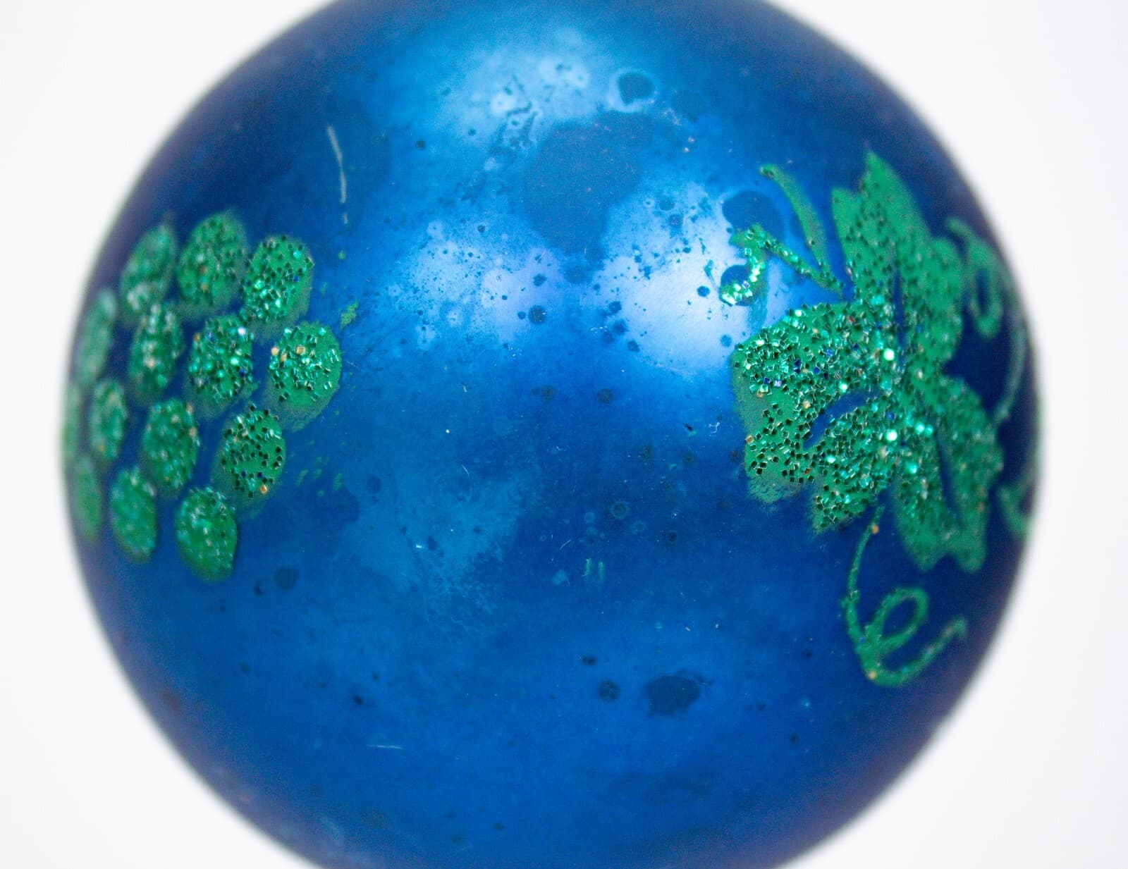 Vintage SHINY BRITE Blue Teal Green Mercury Glass Christmas Ornament - Thumbnail 3