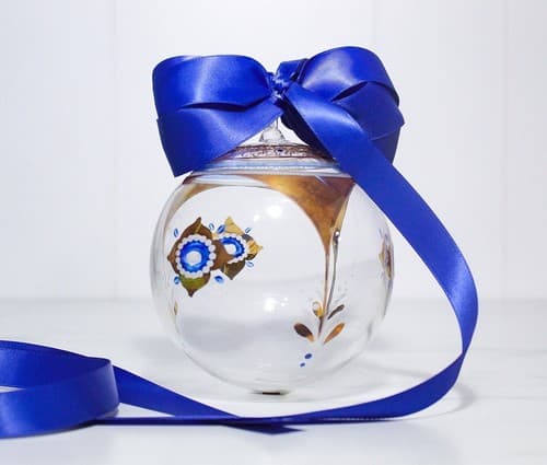 Rare Vintage Hand Crafted Large Glass Austrian Christmas Ornament Gold Gilt - Image 1