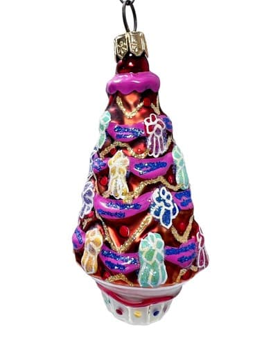 CHRISTOPHER RADKO Gingerbread Tree Gem Blown Glass Christmas Ornament - Image 1