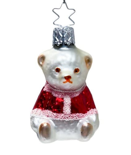Vintage Inge Glas Germany Christmas Bear Blown Glass Ornament - Image 1