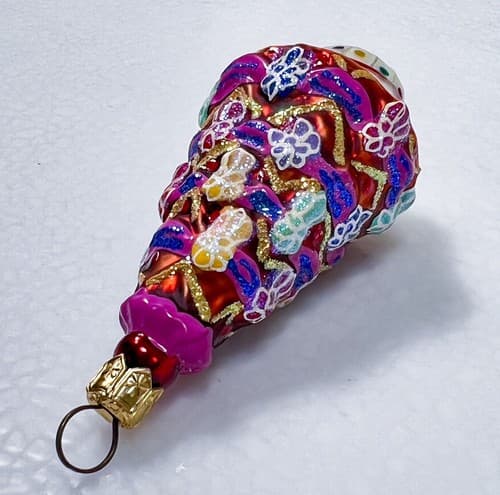 CHRISTOPHER RADKO Gingerbread Tree Gem Blown Glass Christmas Ornament - Thumbnail 5