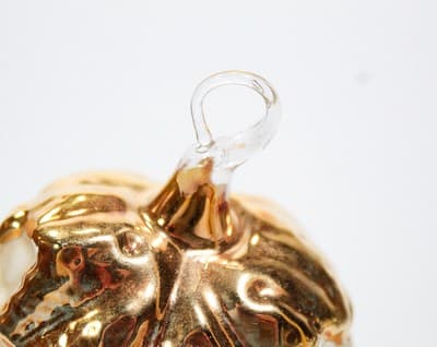 Vintage Hand Painted Gold White Grape Cluster Bunch Glass Christmas Ornament - Thumbnail 5