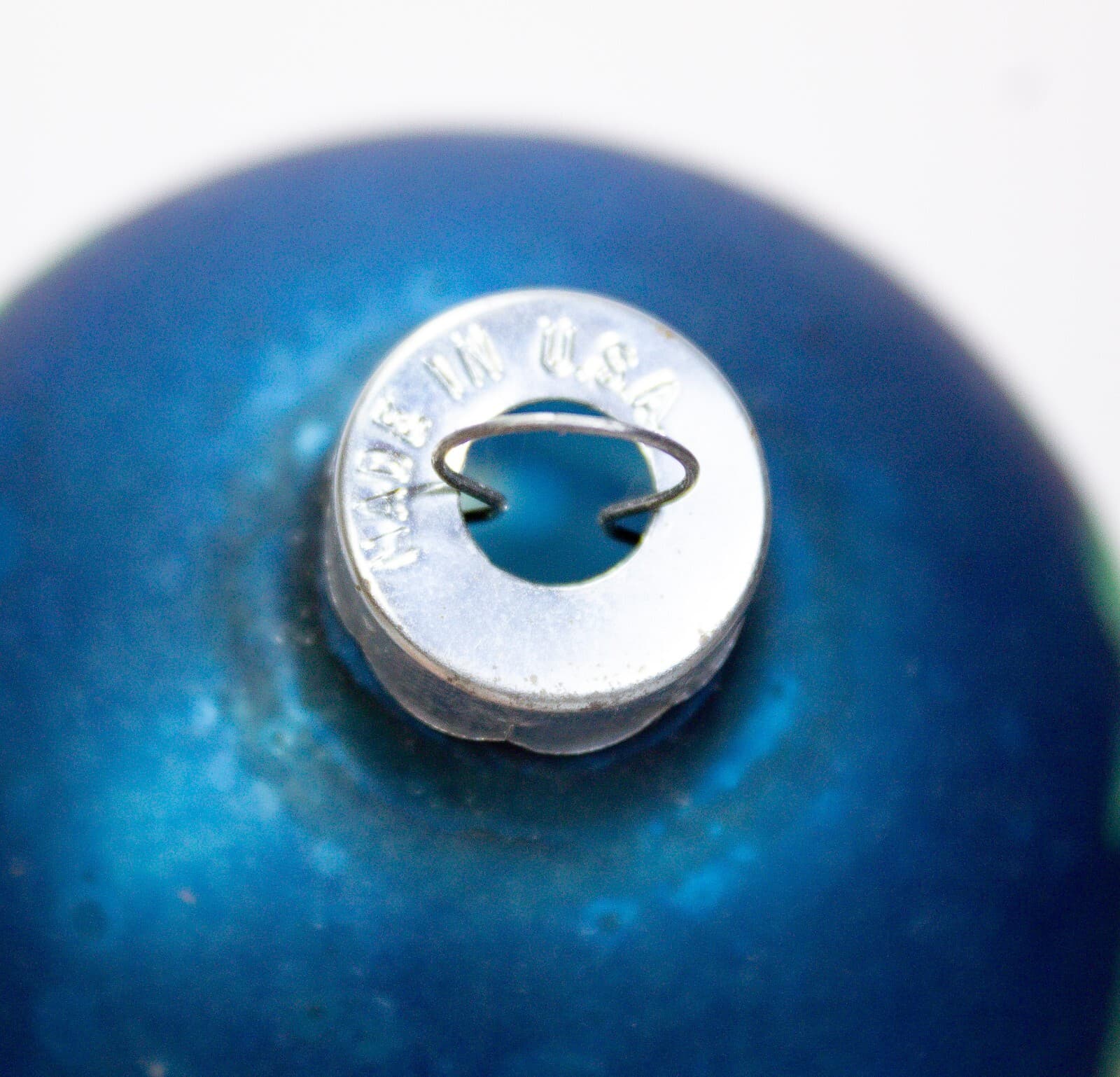 Vintage SHINY BRITE Blue Teal Green Mercury Glass Christmas Ornament - Thumbnail 4