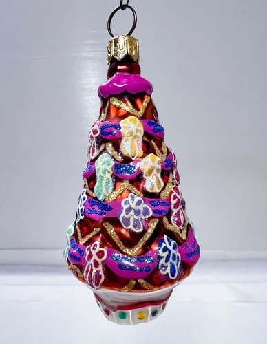 CHRISTOPHER RADKO Gingerbread Tree Gem Blown Glass Christmas Ornament - Thumbnail 3