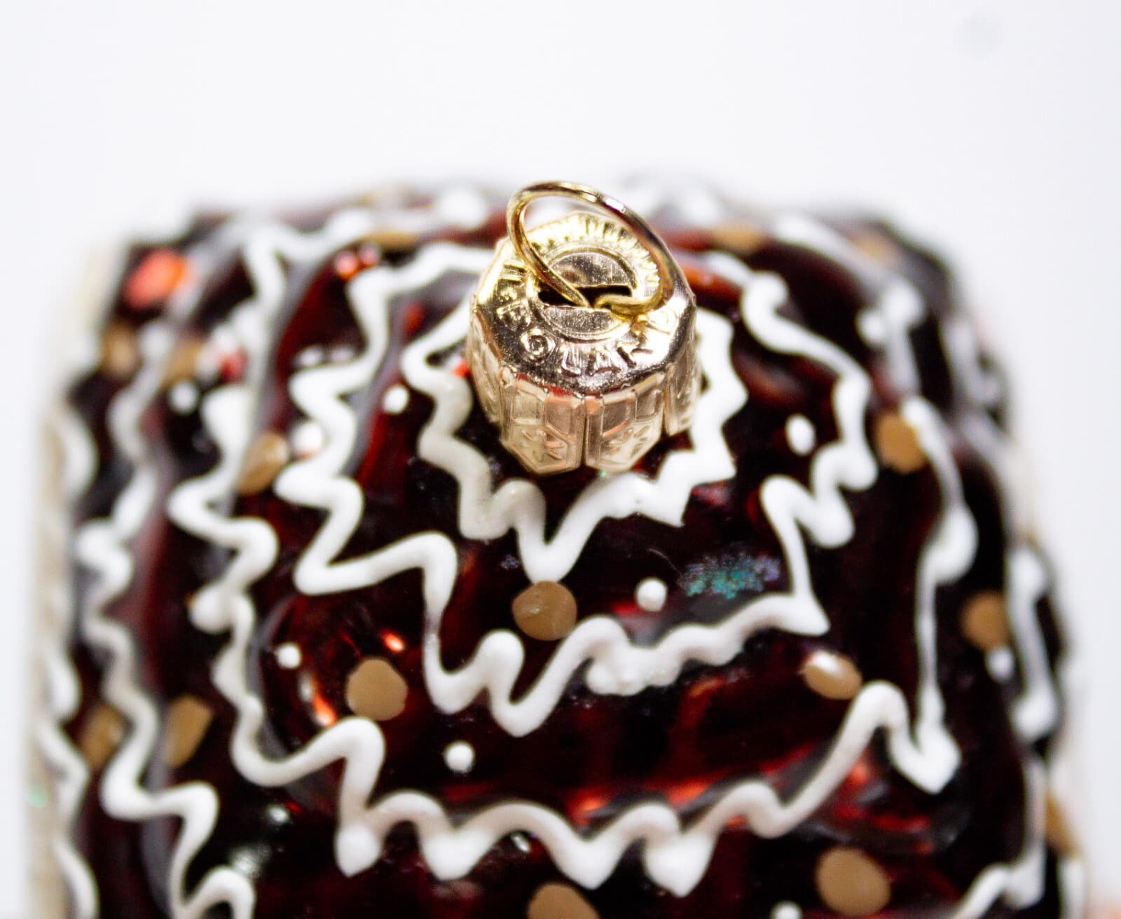 KURT ADLER Vintage Made in Poland Blown Glass Chocolate Cake Christmas Ornament - Thumbnail 4