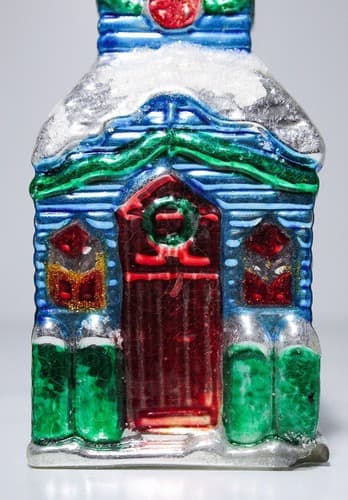 Vintage Santa's Best Glass Large Church Chapel Christmas Ornament - Thumbnail 5