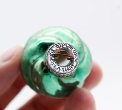 Vintage SHINY BRITE Green Swirl Glass Christmas Ornament - Thumbnail 3