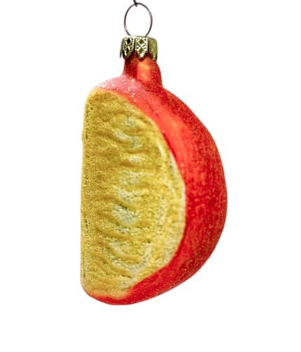 Vintage Germany Orange Fruit Wedge Christmas Glass Ornament - Image 1