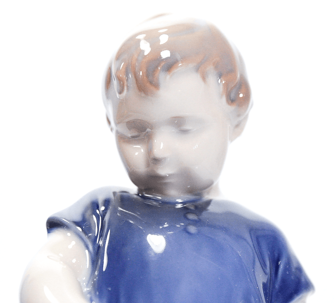 ROYAL COPENHAGEN Denmark Boy With Teddy Bear #3468 Porcelain Figure - Thumbnail 3
