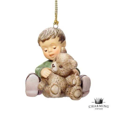 Berta Hummel Goebel 1999 "Warm Bear Hugs" Porcelain Christmas Ornament - Image 1