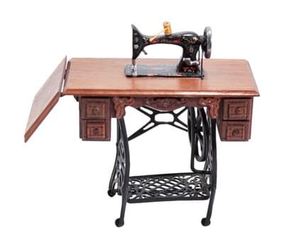 Vintage Miniature Dollhouse Iowa Sewing Machine Wood 1:12 - Image 1