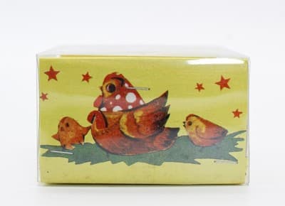Vintage Pack of 6 Furry Yellow Chicks Cake Toppers Easter Decoration in Box - Thumbnail 5