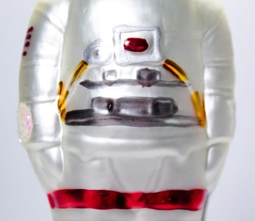 Vintage Czech Republic 1999 Hand Painted Astronaut Glass Christmas Ornament - Thumbnail 3