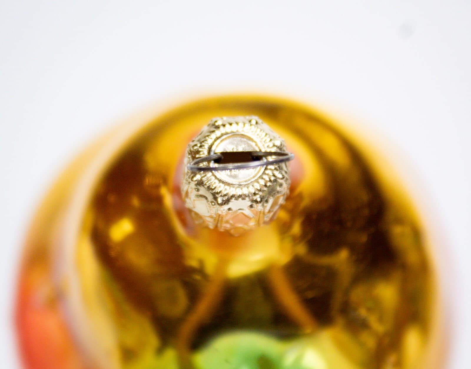 Vintage West Germany Multicolor Mango With Leaf Large Glass Christmas Ornament - Thumbnail 6