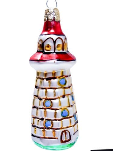 Vintage Republic Czech Lighthouse Christmas Glass Ornament - Thumbnail 2
